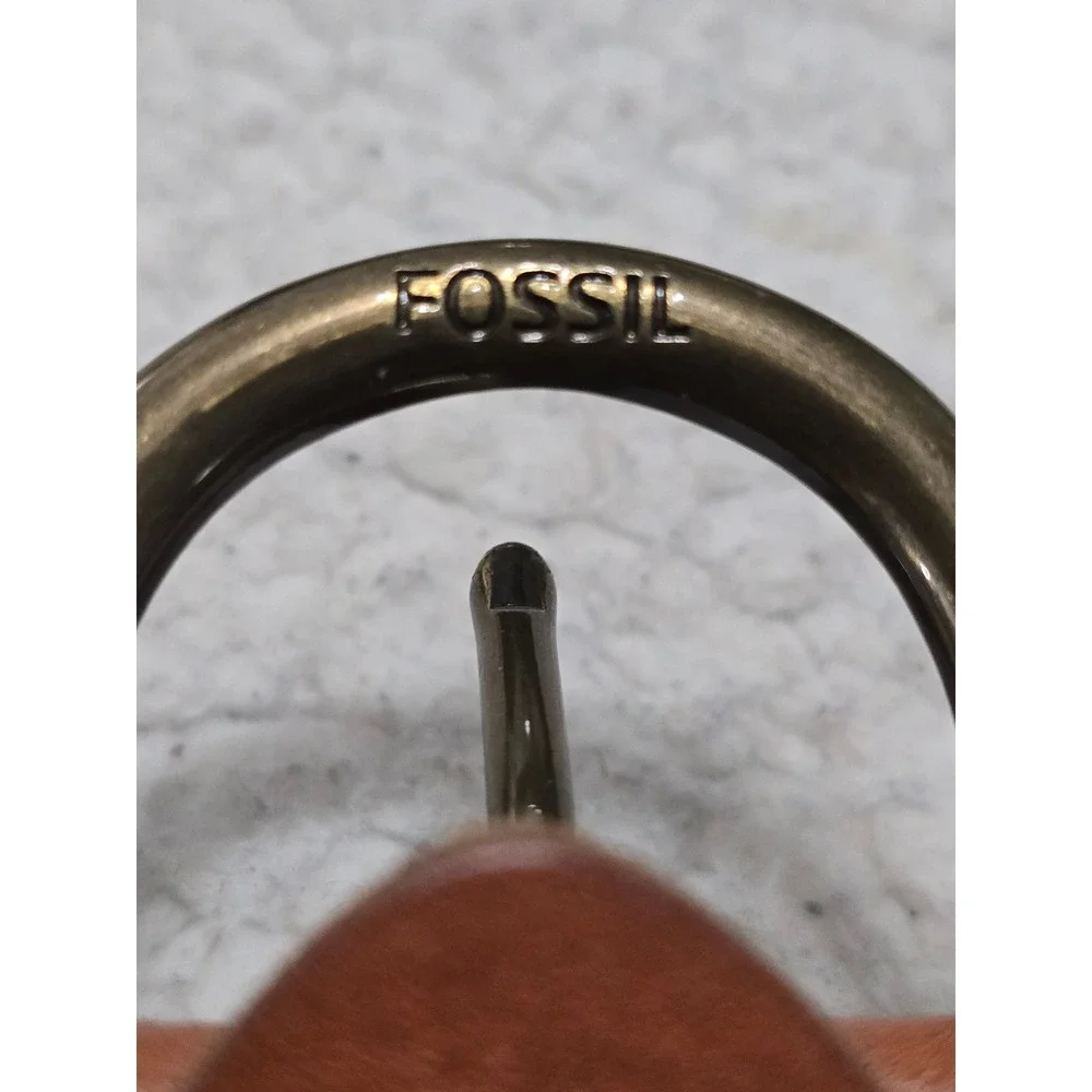 Fossil Mens Brown Leather Belt Brass Buckle Large BT4113 231